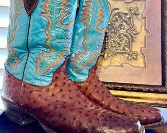 OSTRICH BOOTS, SIZE 12