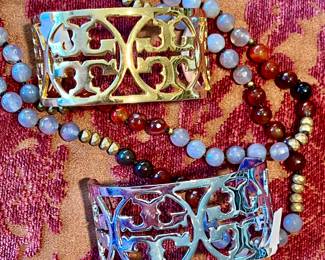 Lots of costume jewelry, Tory Burch cuffs