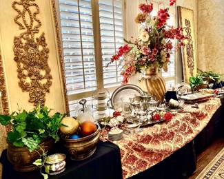 SO MUCH SILVER, CRYSTAL, BRASS PLANTERS.