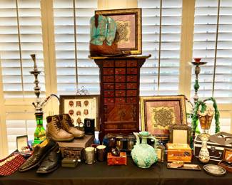 MIDDLE EASTERN FLAIR WITH 2 HOOKAS (FLAVORED TOBACCO USAGE), QUALITY MEN'S SHOES.