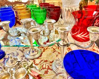 STERLING CANDLESTICKS.  LOVE THE COLORED STEMS!
