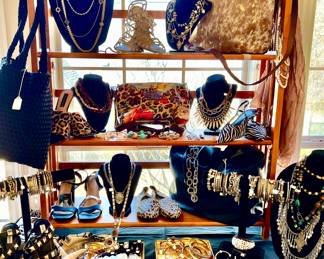 HANDBAGS, COSTUME JEWELRY.