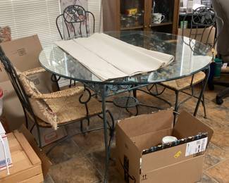 Glass top dining table