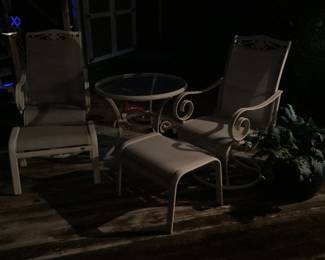Patio chairs, and tables