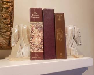 Marble horse head bookends