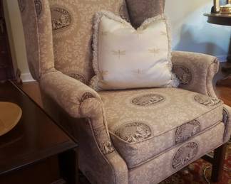 Comfortable wing back chair