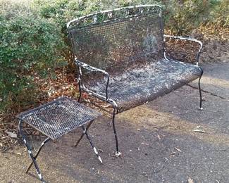 Patio bench and side table