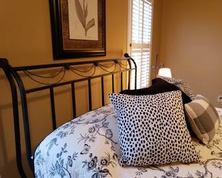 A closer look at the bed's headboard