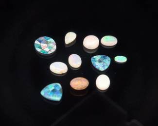 11.91 Carat; Mixed Cabochon Cut - Various Size, Color, & Shape Assorted Lot of Loose Stones