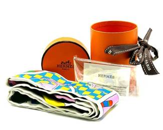 Hermès Multicolor Factory Suit Silk Twilly w/ Box