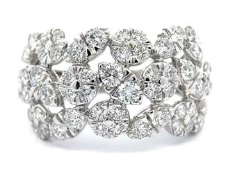 NEW! 2 Carat Diamond Cluster Trellis Ring in 14k White Gold