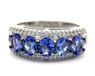 NEW! Oval Tanzanite & Diamond Openwork Ring