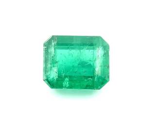 1.68 Carat Natural Colombian Emerald; 7x6mm Emerald Cut