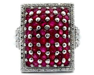NEW! Ruby Rectangular Geometric Ring