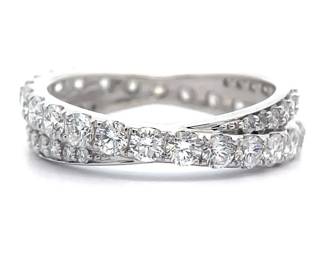 NEW! 2 Carat Diamond Crossover Full Eternity Ring in 14k White Gold