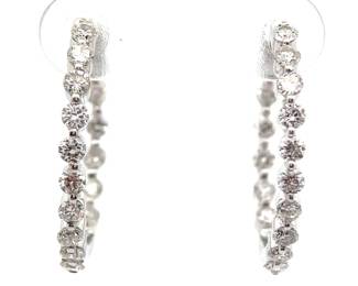 NEW! 1.46 Carat Diamond Inside-Out Hoop Earrings