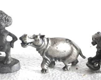 8074 - Lot of 3 Pewter Figures
