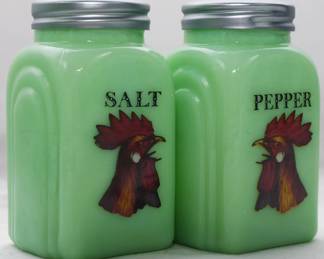 1579 - Jadeite Salt and Pepper Shakers 4"
