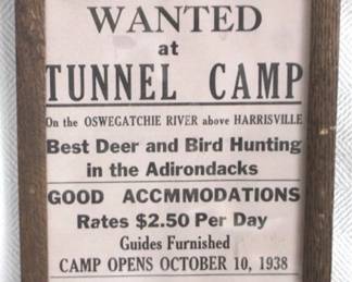 7961 - 1938 Hunting Parties Wanted Sign - 11.5 x 8.5
