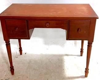 3079 - Vintage Turned Leg Writing Desk - 30" x 38" x 19
