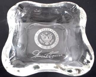 8203 - House of Representatives Glass Ashtray - 9" x 9"
