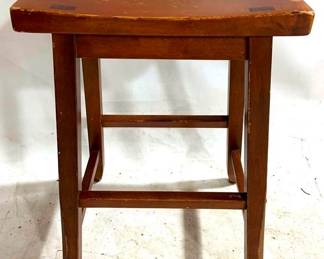 3100 - Vintage Wood Stool - 24 x 18 x 9
