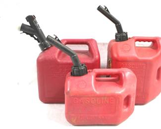 5225 - 3 Gas Cans 1 Gallon and Two 2 Gallon
