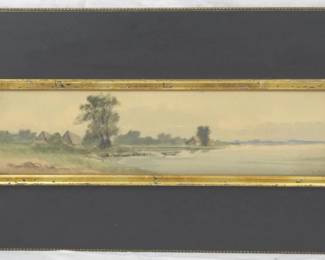 1395 - Artist Signed Framed Art 11x21.5"

