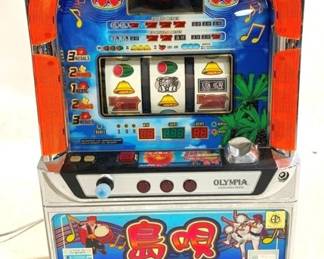 3230 - Slot Machine Game - 32 x 19 x 12 You are buying a used as-is electric/electronic item. We do not guarantee all components are present, and if it is not expressly stated, it is untested.
