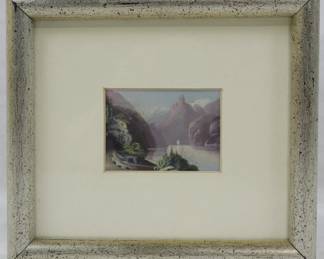 1433 - Miniature Framed Signed Art 6x7
