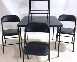 3380 - Folding Card Table w/ 4 folding padded chairs table - 28 x 34 x 34 chairs - 30 x 17 x 16

