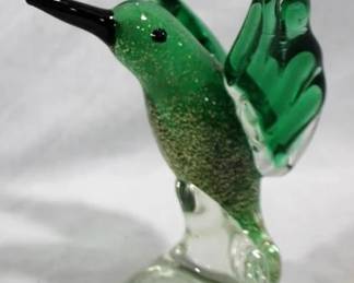 1x - Murano Glass Hummingbird, 7.25"
