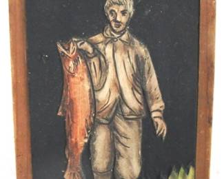 8254 - Hand Painted Signed Tile - 5" x 9"
