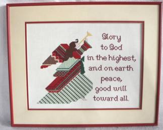 7624 - Framed Needlepoint - 19.5" x 16"
