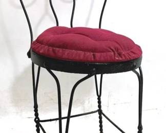 3343 - Vintage Ice Cream Parlor Chair - 35 x 15 x 16 w/ cushion
