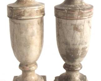 8332 - 2 Wood Candle Holders 14" Tall
