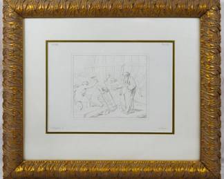 1530 - Signed Framed Sketch 19x22
