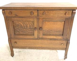 3054 - Vintage Quartersawn Oak Buffet 39" x 44" x 20"
