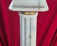 3289 - Marble & Brass Pedestal, AS IS, base damaged 40 x 10 x 10, matches lot #3287
