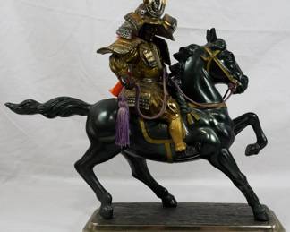 93 - Metal Samurai Figure (Leg Broken) 12.5"
