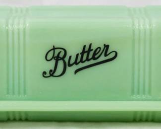 1508 - Jadeite Butter Dish 2.5x7x3.5
