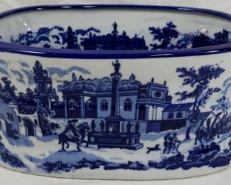 122 - Blue and White Tub 6x14x9
