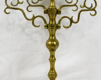 1682 - Vintage Ornate Brass 5-Arm Table Candelabra 16" tall
