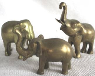 7826 - 3 Brass Elephant Figures

