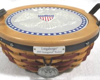 5151 - 2005 Longaberger Inaugural Basket w Liner & Charm
