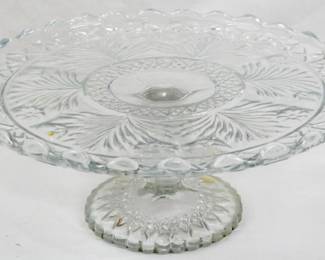 17 - Pressed Glass Cakestand 4x9"
