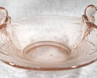 5059 - Fenton Pink Bird Dish - 8" x 7"
