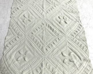 3362 - Afghan - 80 x 48 muted yellow/cream
