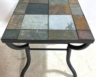 3358 - Tile Top Metal Table - 23 x 24 x 24
