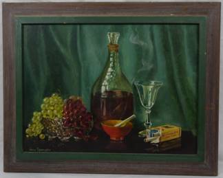 1396 - Jane Spangler Oil on Canvas Framed 16x19.5"
